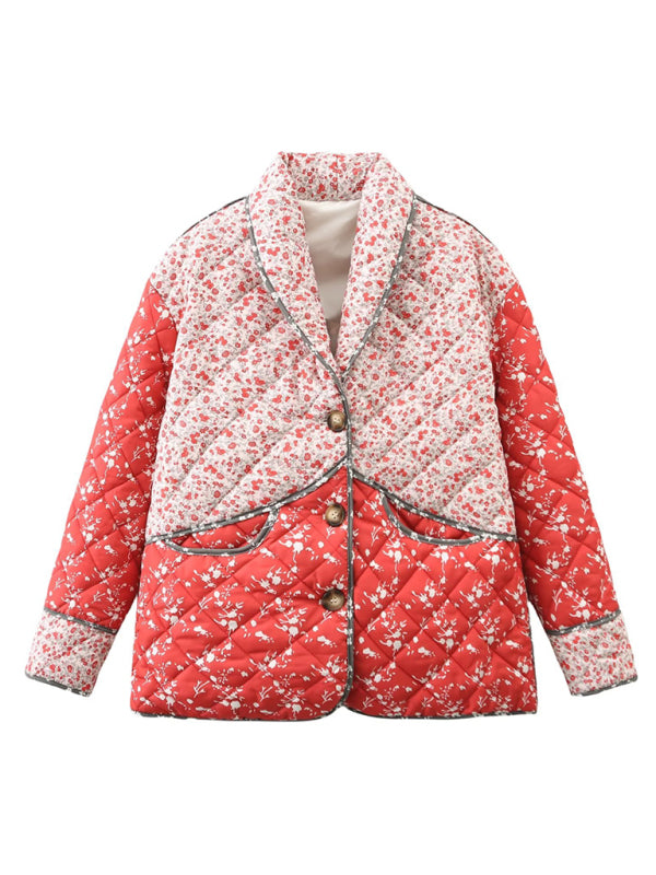 Printed Casual Loose Women's Quilted Jacket