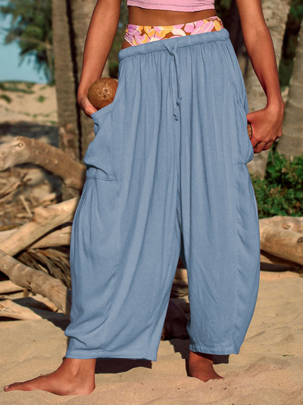 महिलाओं की कैज़ुअल ढीली बड़ी जेब वाली पतलून पैंट