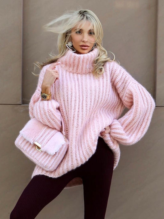 Women's fluffy long sleeve pullover sweater