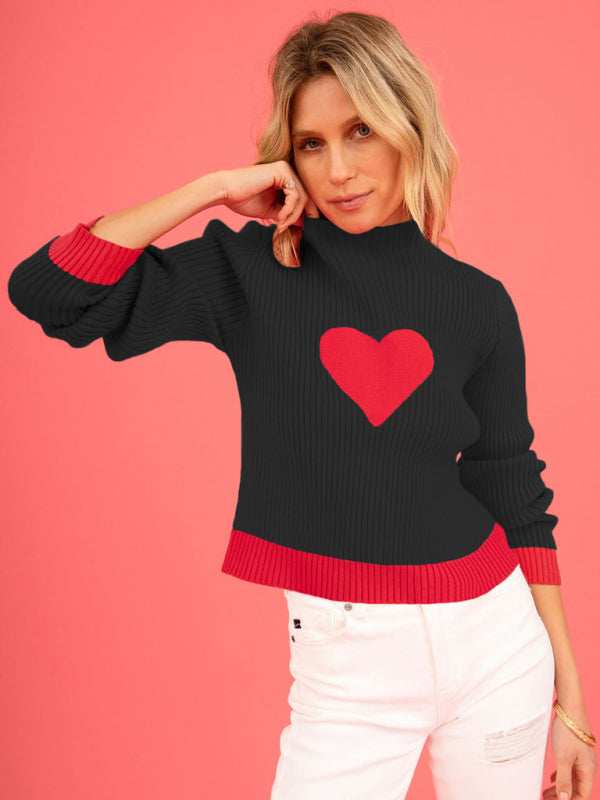 Women's Love Turtleneck Pullover Sweater