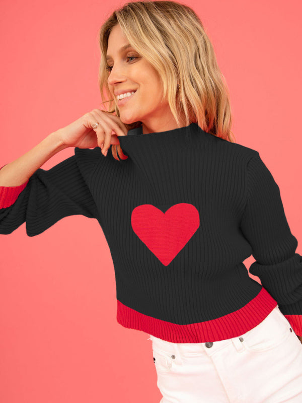 Women's Love Turtleneck Pullover Sweater