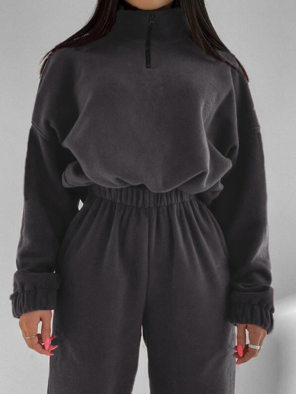 Women's hooded sweatshirt sports casual suit two piece set