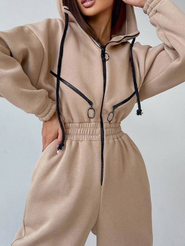 Women's hooded sports casual overall