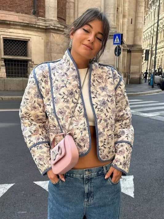 Women's versatile double-sided fabric jacket (reversible)