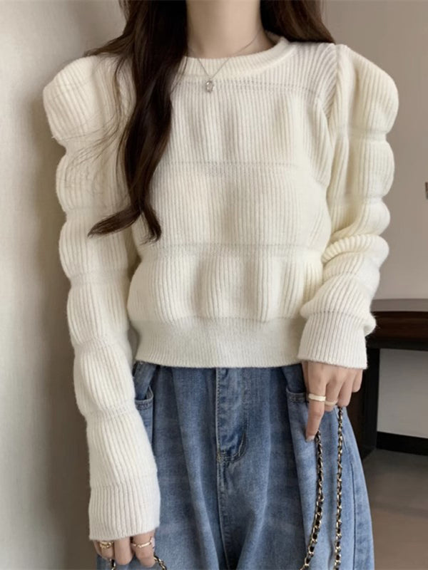 Women's high waist short knitted sweater
