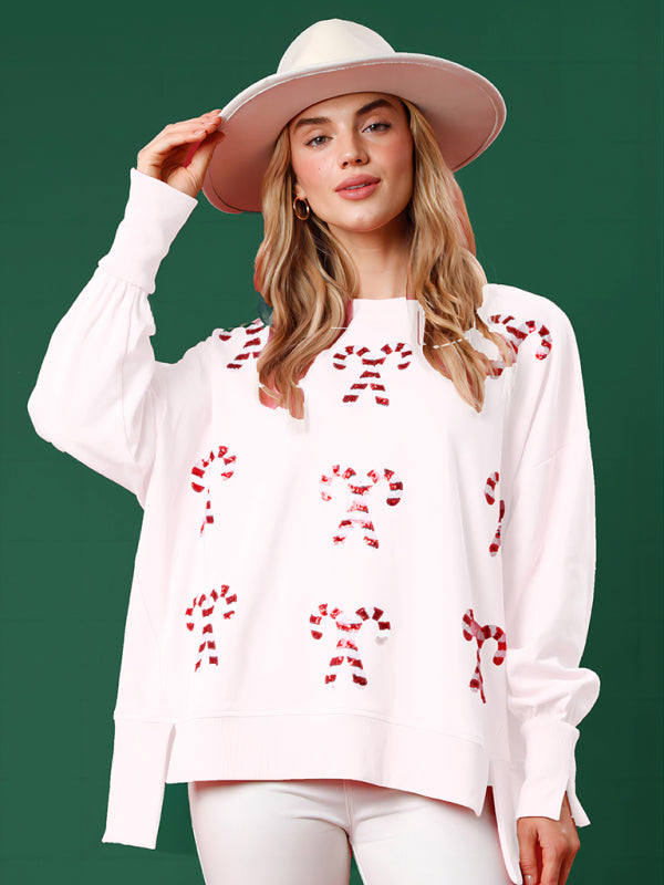 Women's Fall/Winter Christmas Series Fashionable Round Neck Pullover Sweatshirt