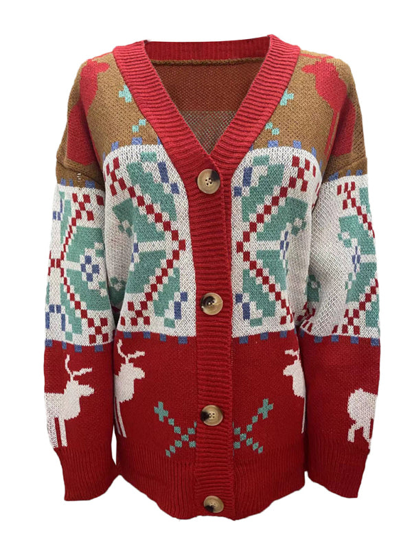 Women's Casual Christmas Sweater Cardigan Jacket