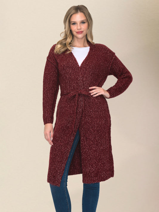 Women's casual long knitted sweater cardigan
