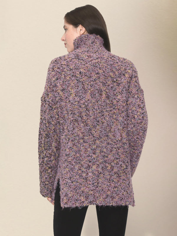 महिलाओं का कैज़ुअल लैपेल ड्रॉप शोल्डर ढीला स्वेटर