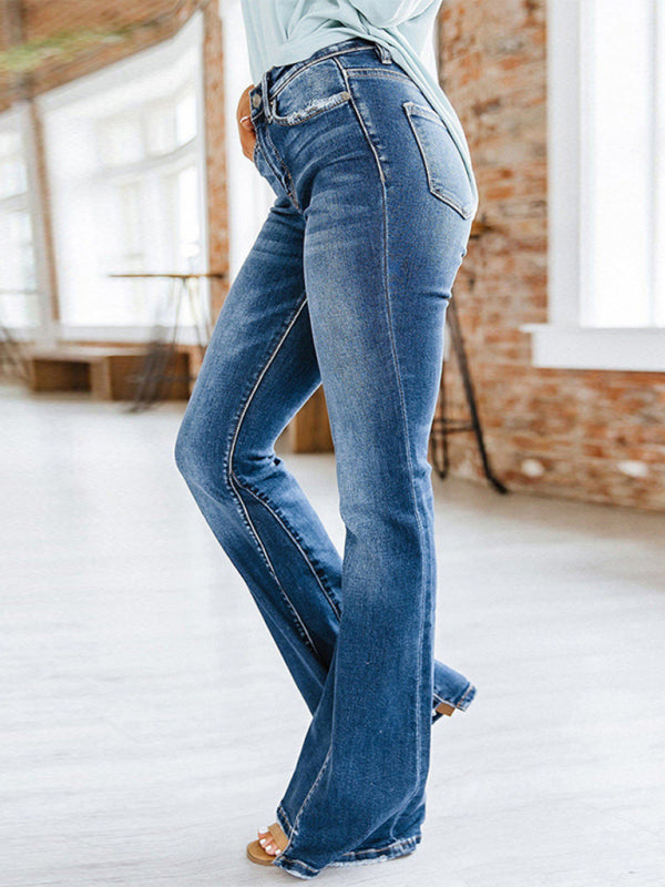 Women's Slim High Waist Slightly Flared Jeans