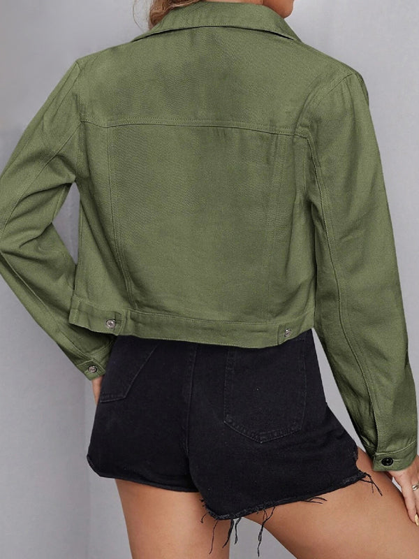 Women's casual denim short jacket