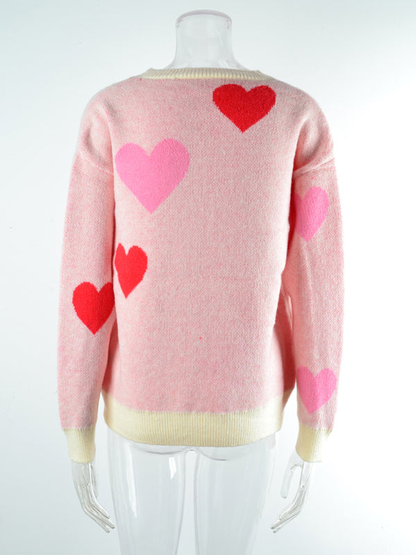 Women's Love Round Neck Knitted Sweater