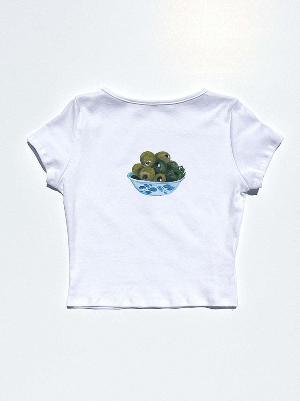 Women's graphic fruit print short T-shirt