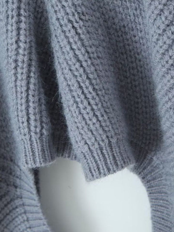 Off-shoulder short turtleneck sweater