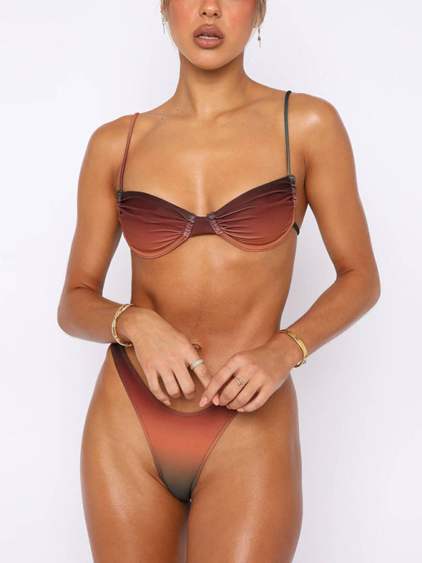 Suspenders gradient beach bikini