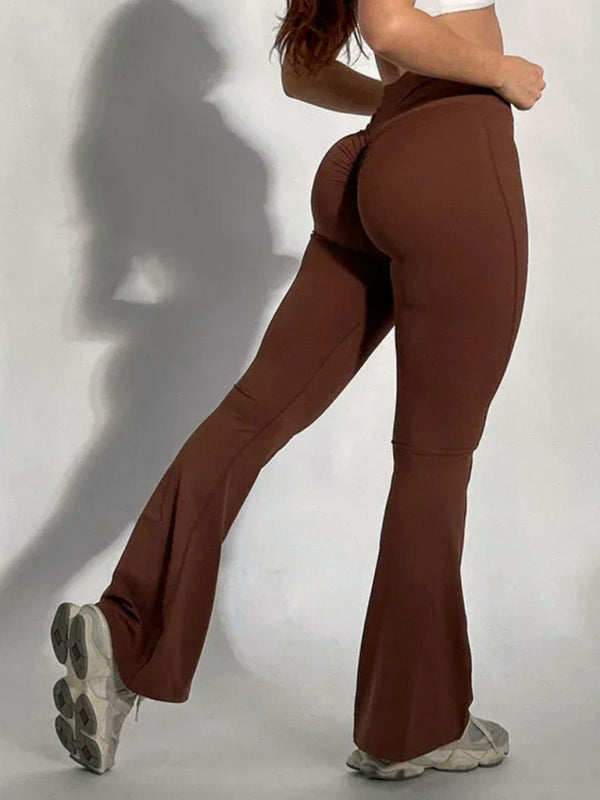 Peach yoga high waist hip lifting leggings and flared pants