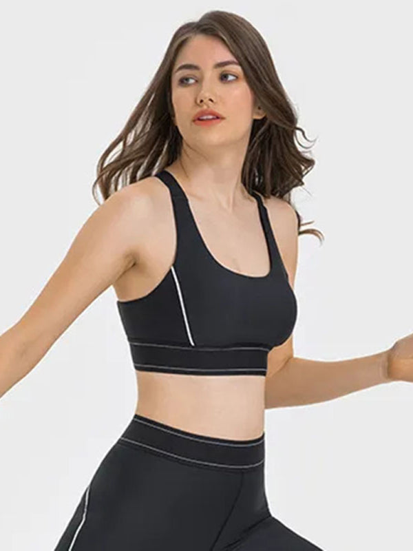Adjustable shoulder strap sports bra fitness shockproof comprehensive training sports suit