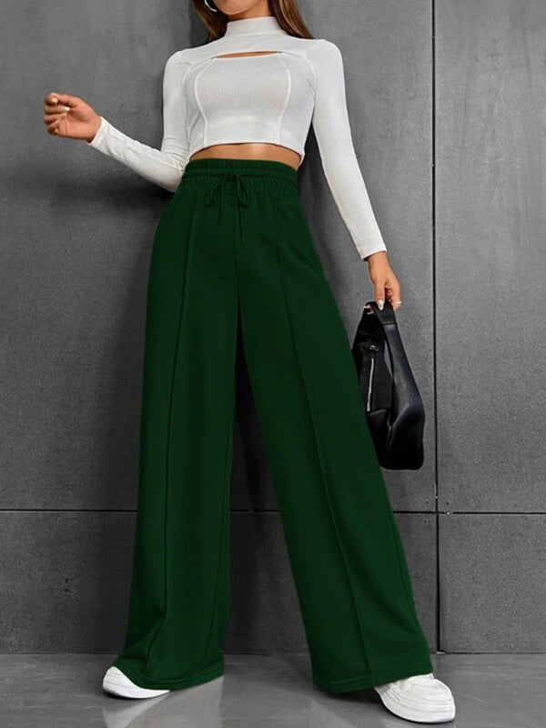 Straight leg loose wide leg casual trousers