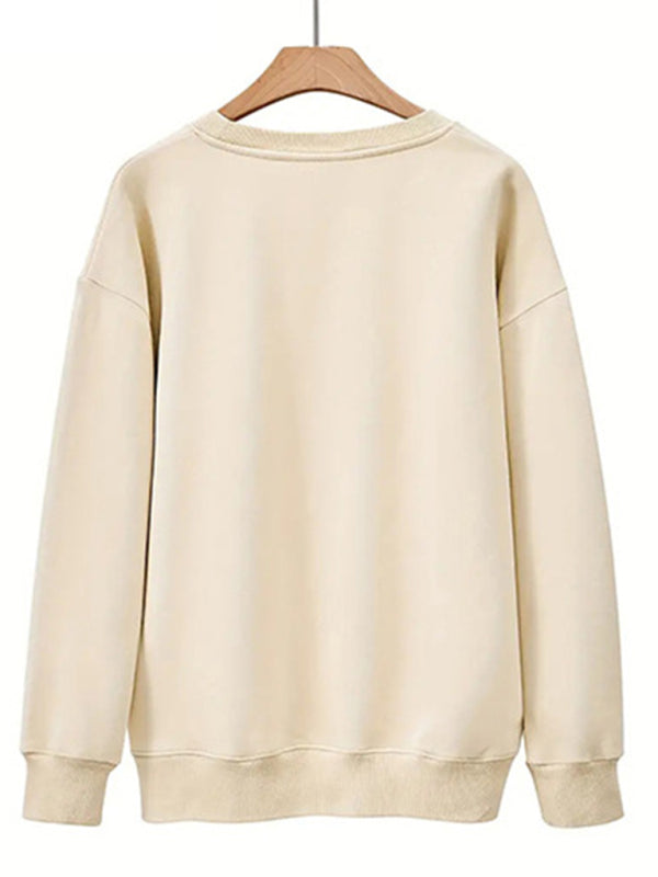 Round neck multi-color long-sleeved sweatshirt