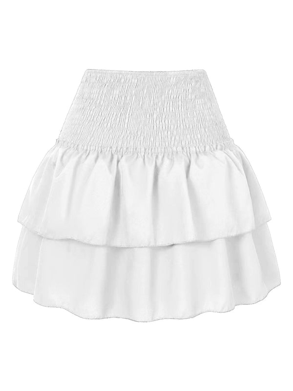 Women's Ruffled Floral Half-length Pleated Skirt