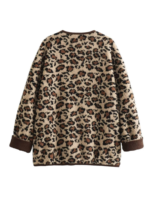 Loose leopard print jacket