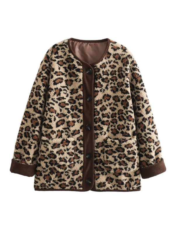 Loose leopard print jacket
