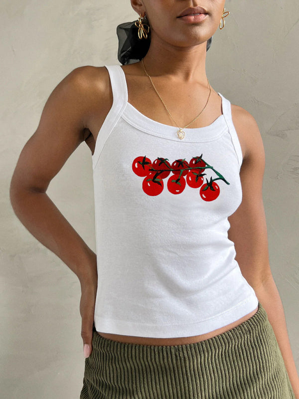 Women's simple printed camisole top