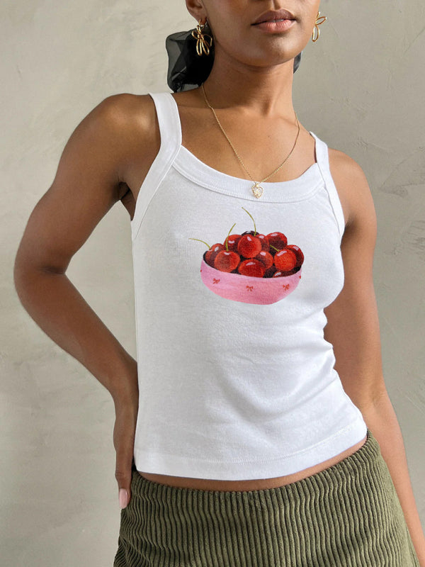 Women's simple printed camisole top