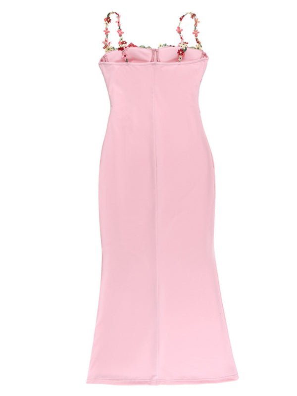 Pink butt-covering long dress