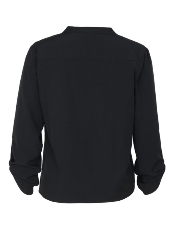 Pullover solid color long sleeve shirt