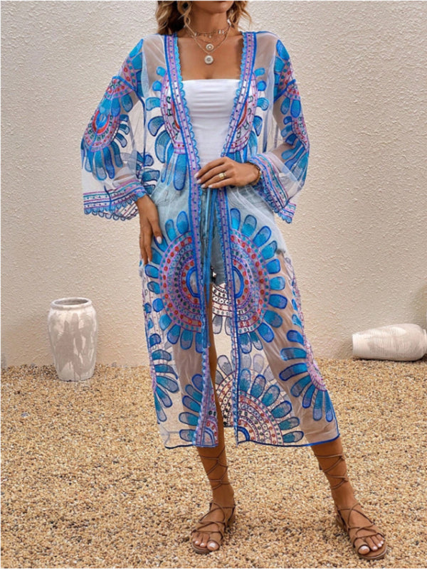 Casual Vacation Lace Cardigan Bikini Swimsuit Cover-Up
