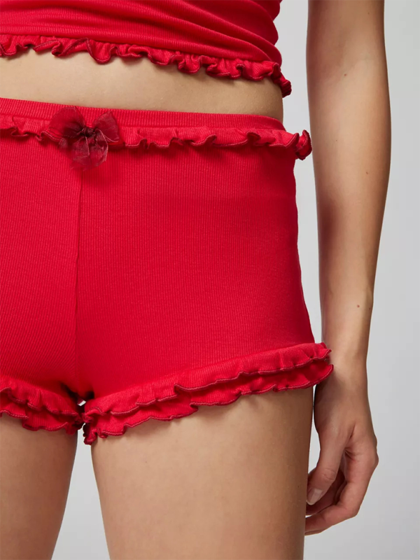 Women's casual suspender shorts set