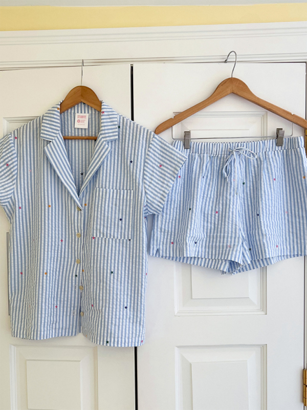 Love striped home wear casual set (can be worn outside)