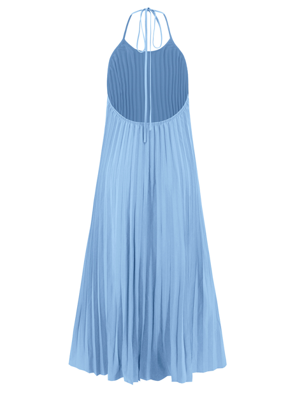A-hem pleated long dress