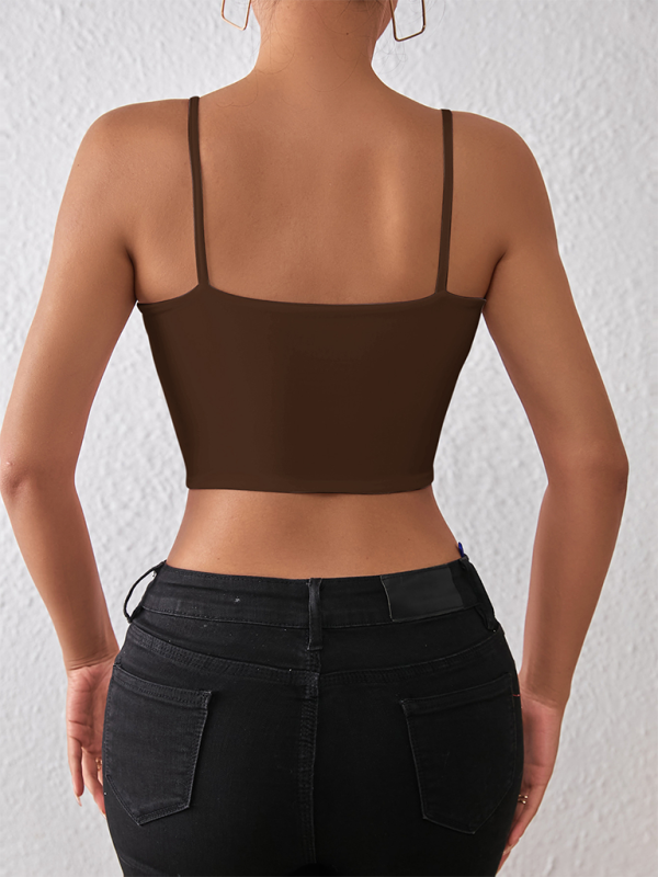 Spring and summer midriff-baring camisole