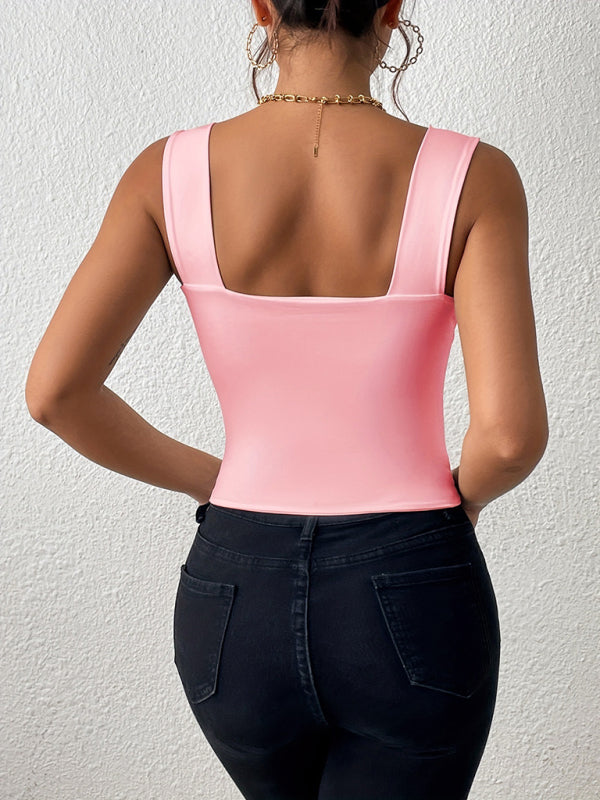 Camisole wide shoulder strap sleeveless top