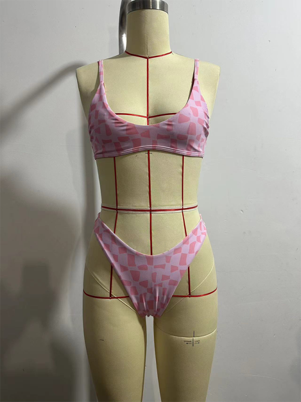 Two-piece Vacation Women's Printed String Bikini