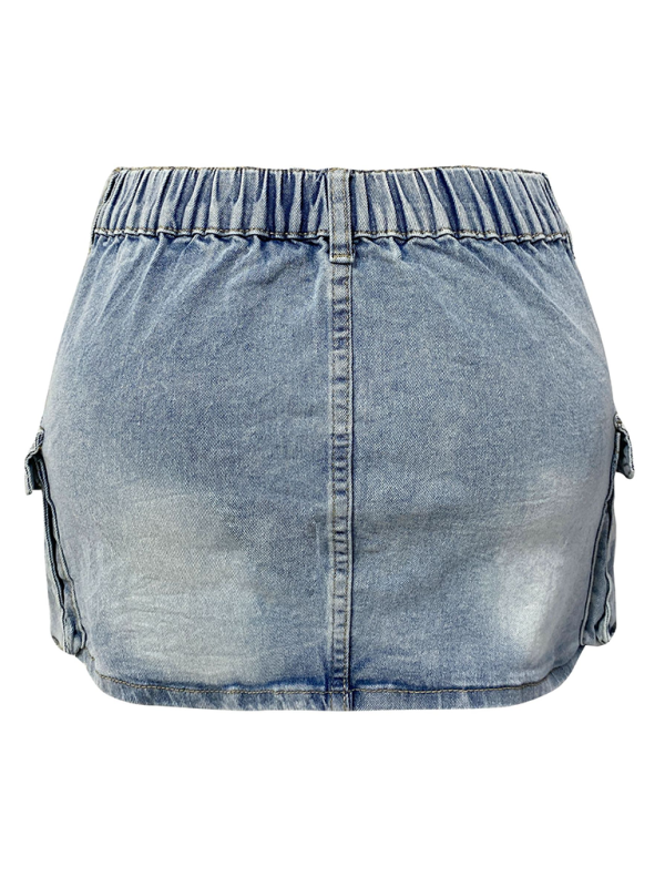 Women's summer retro elastic tight skirt
