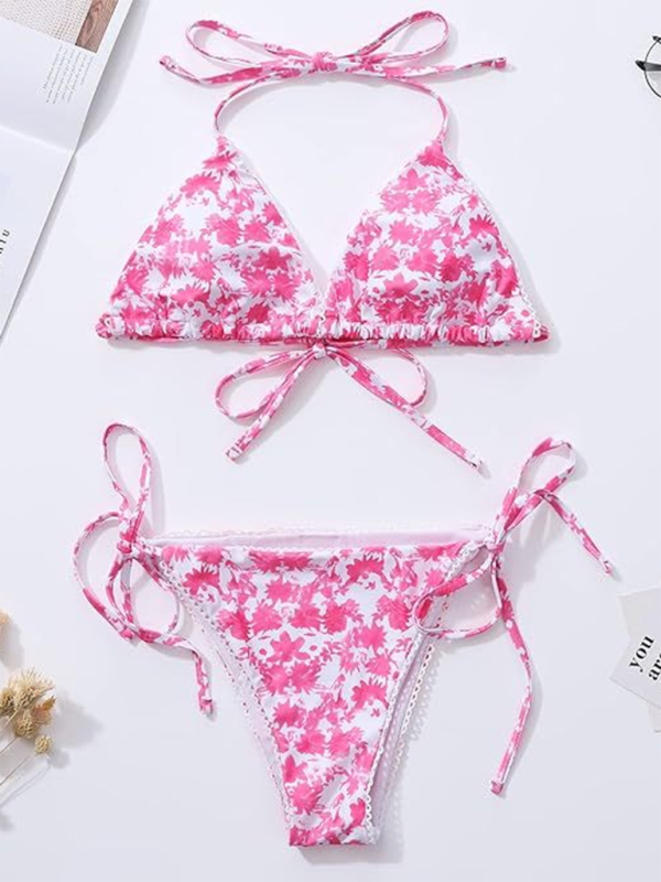 Floral bikini beach swimsuit