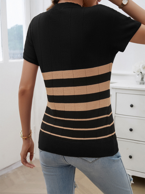 Women's Slim Striped Sweater Top