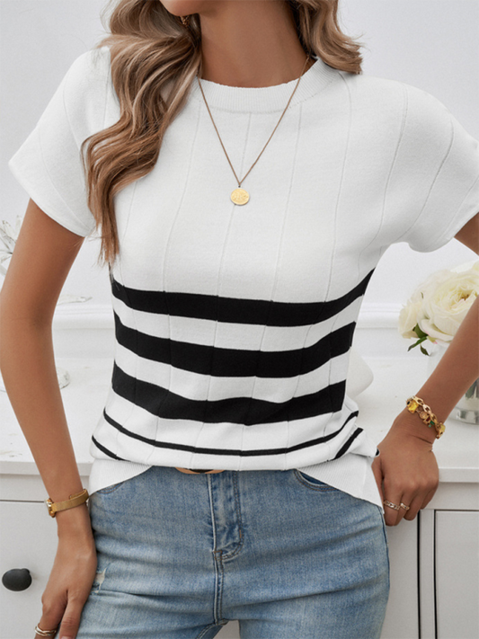 Women's Slim Striped Sweater Top