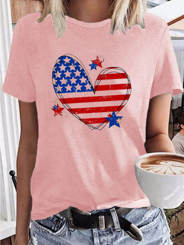 Independence Day Love Print Women's T-shirt