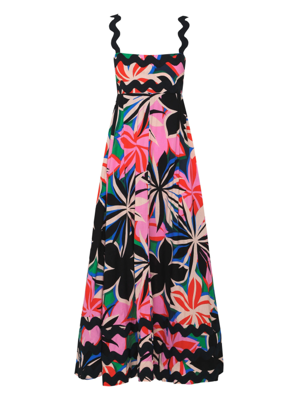 Small floral wave sling a-line dress