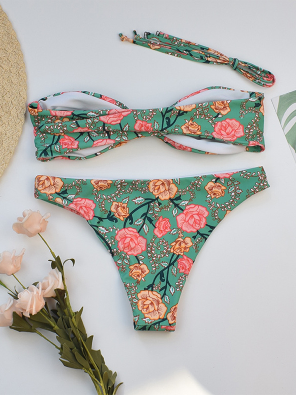 Women's floral split swimsuit