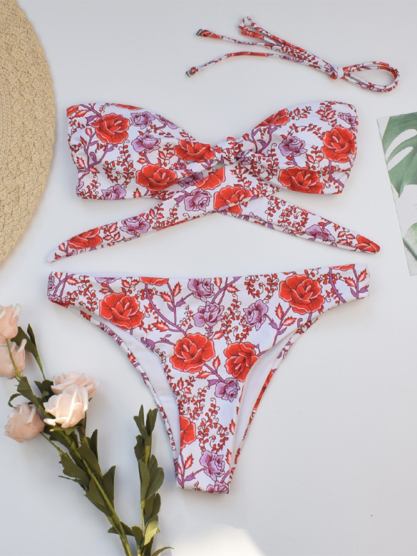 Women's floral split swimsuit