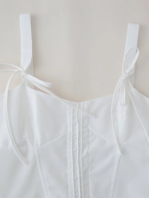 White Bow Slim Fit Camisole Top
