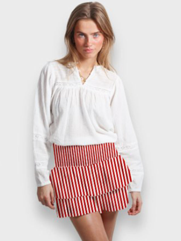 Women's casual cake striped print short skirt