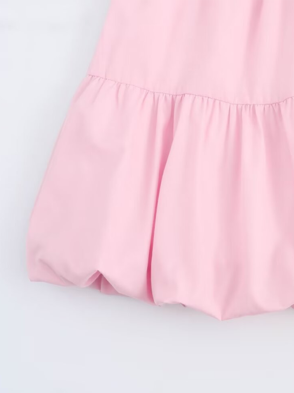 Ruffled short pink dress