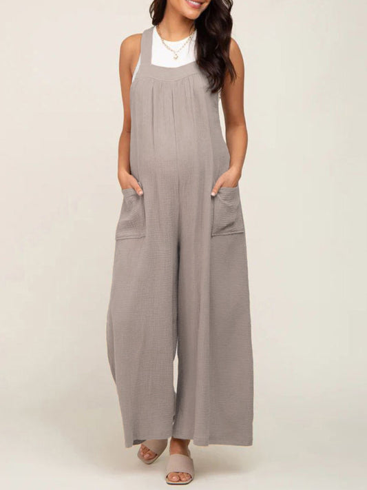 Maternity Woven Loose Lace Casual Overall
