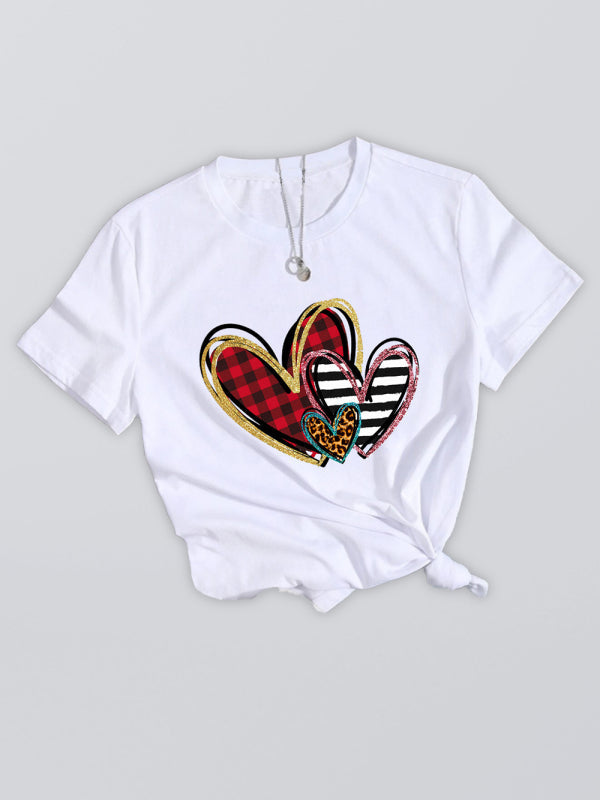 Love Print Short Sleeve T-Shirt - White / S